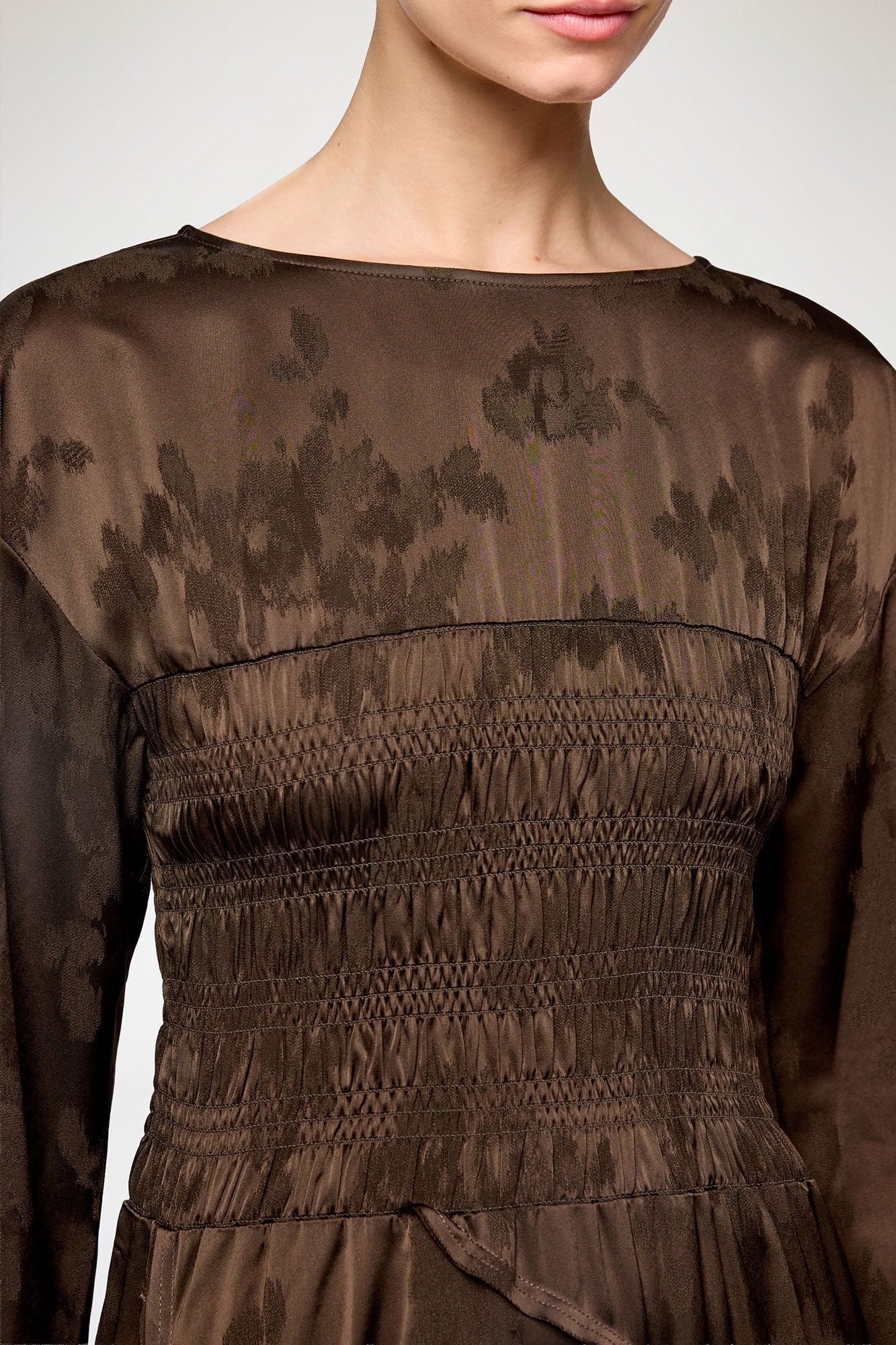 Dress in Brown Satin - GANNI