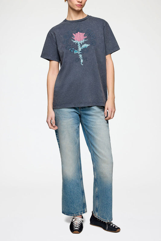 T-shirt with Rose - GANNI
