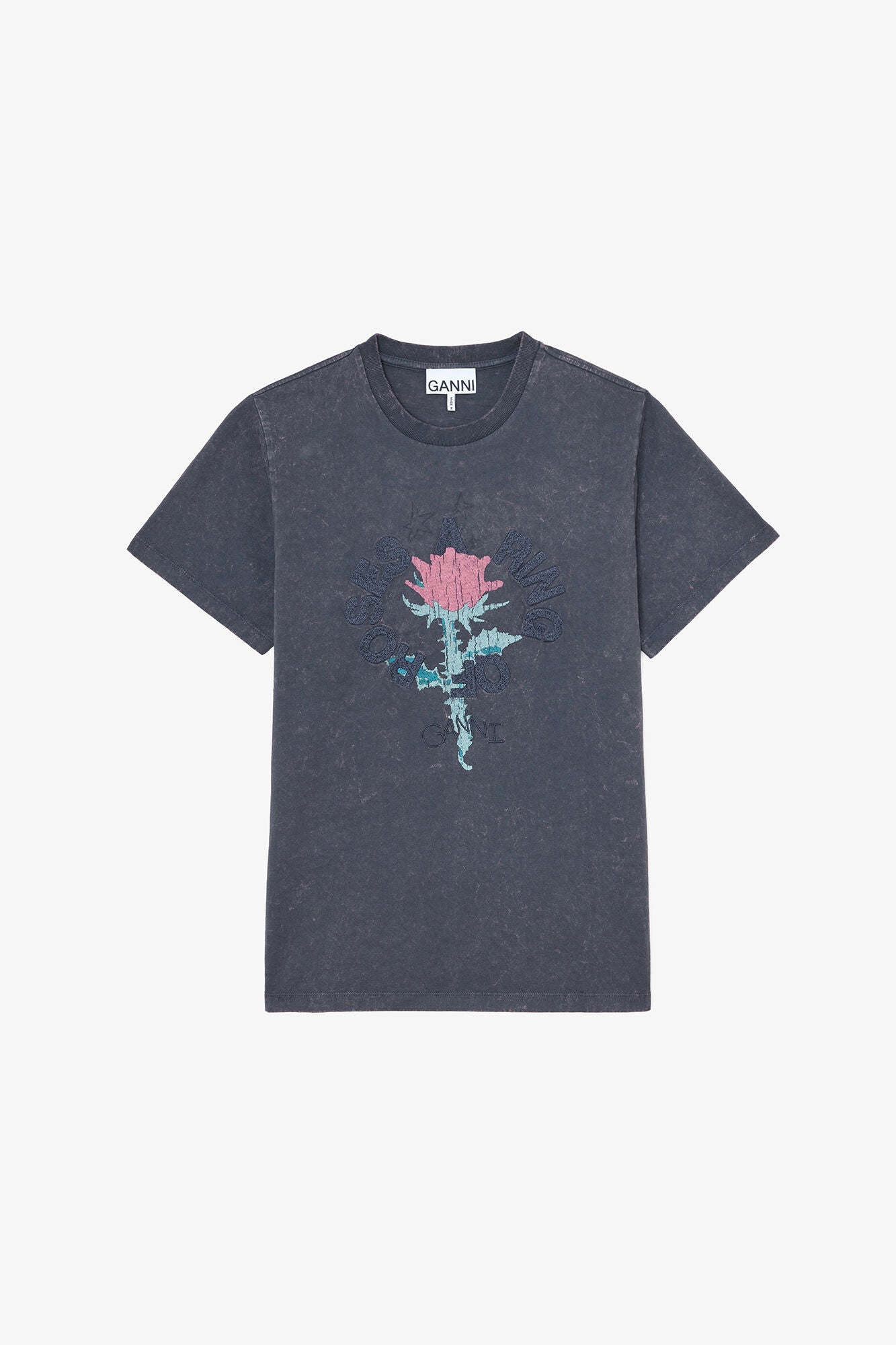 T-shirt with Rose - GANNI