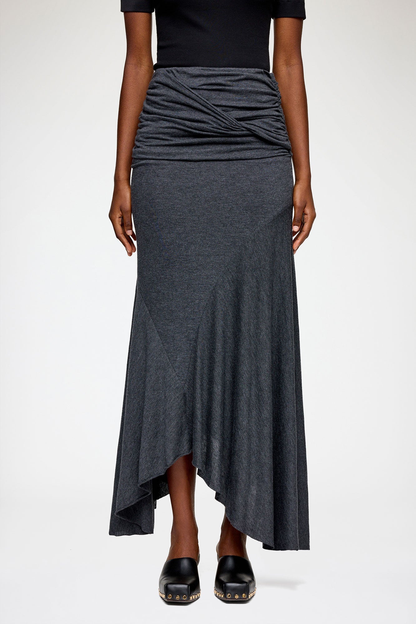 Long Skirt in Grey Jersey - GANNI