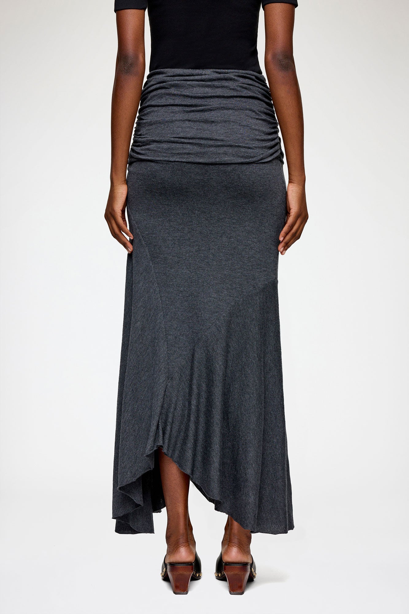 Long Skirt in Grey Jersey - GANNI