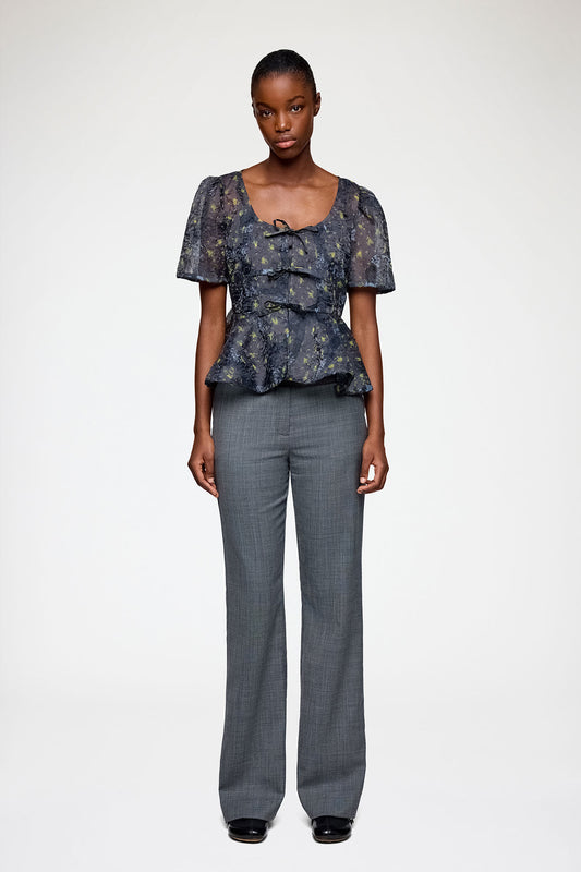Peplum Blouse in Shibori Organza - GANNI