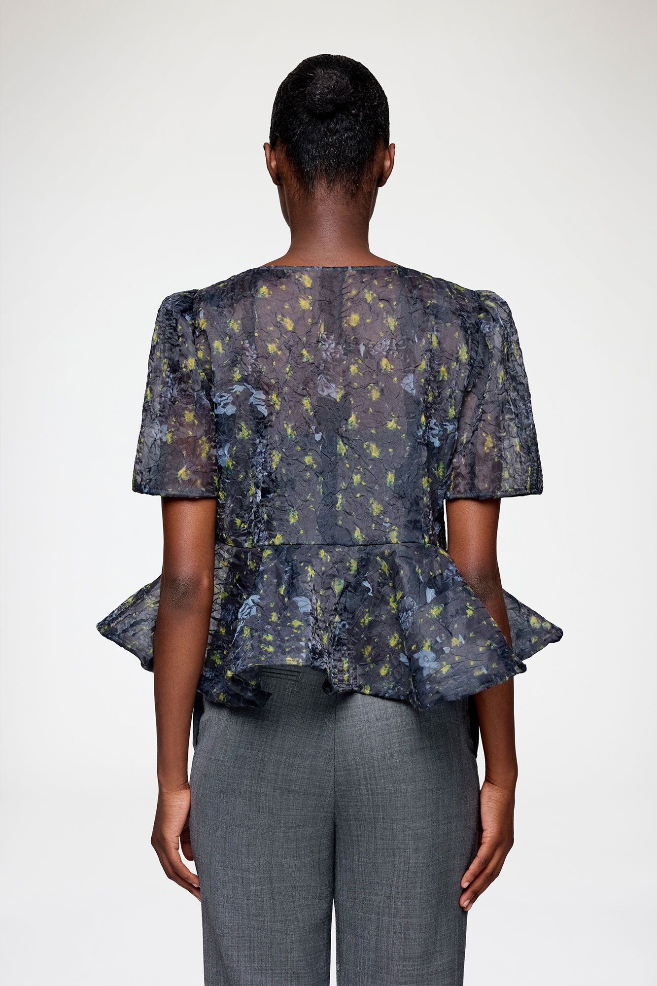 Peplum Blouse in Shibori Organza - GANNI