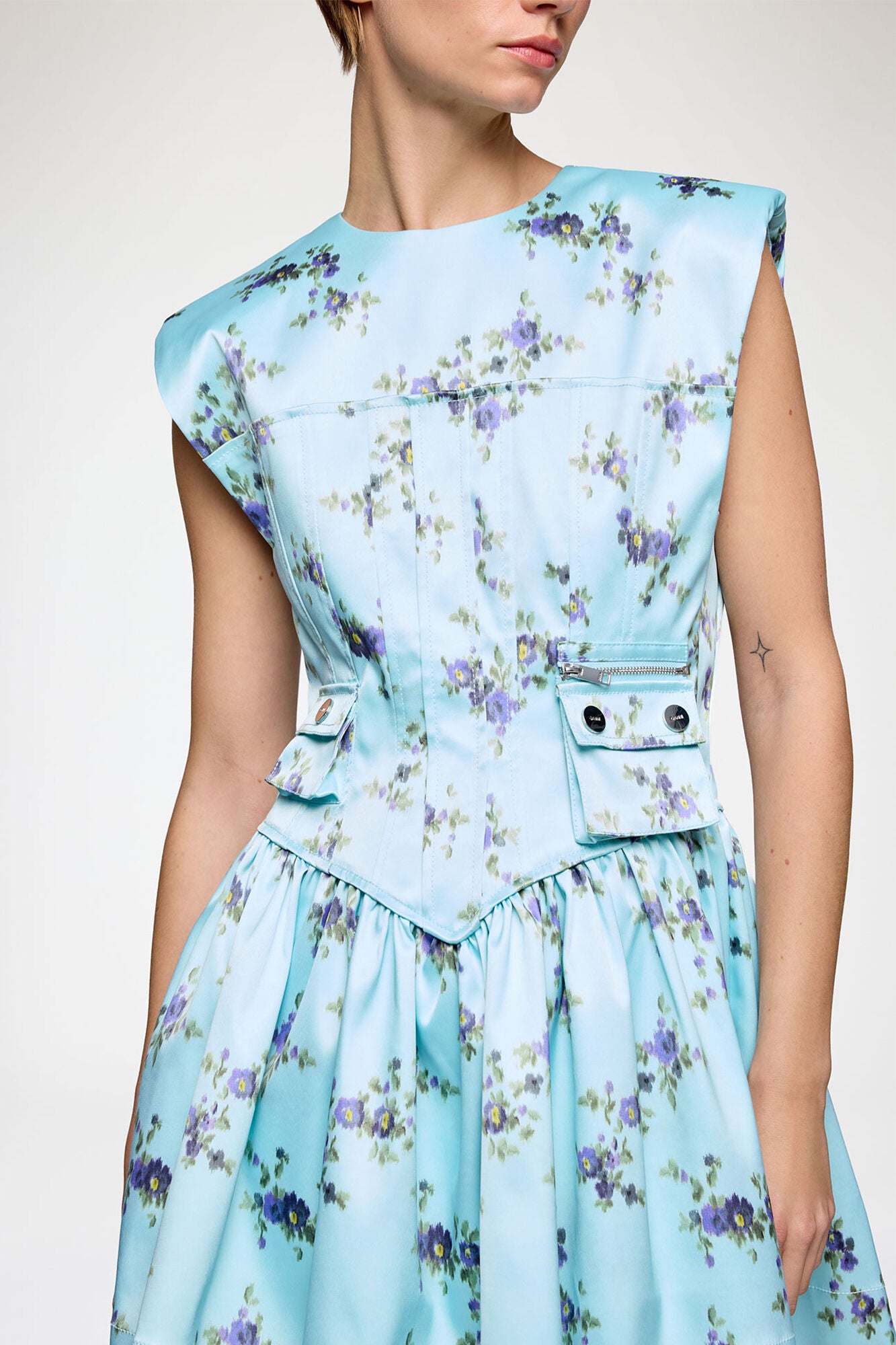 Dress in Printed Satin - GANNI