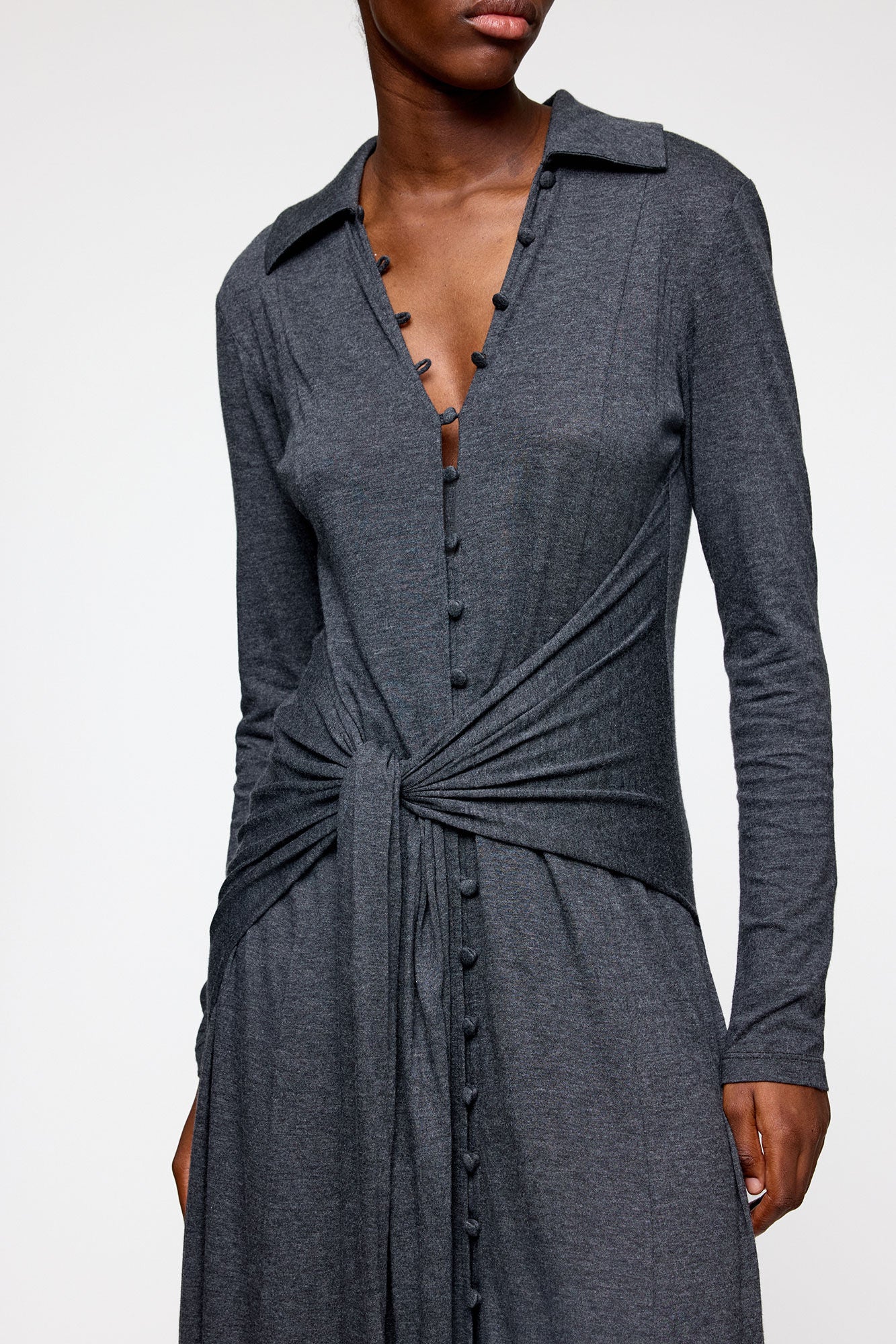 Long Dress in Grey Jersey - GANNI