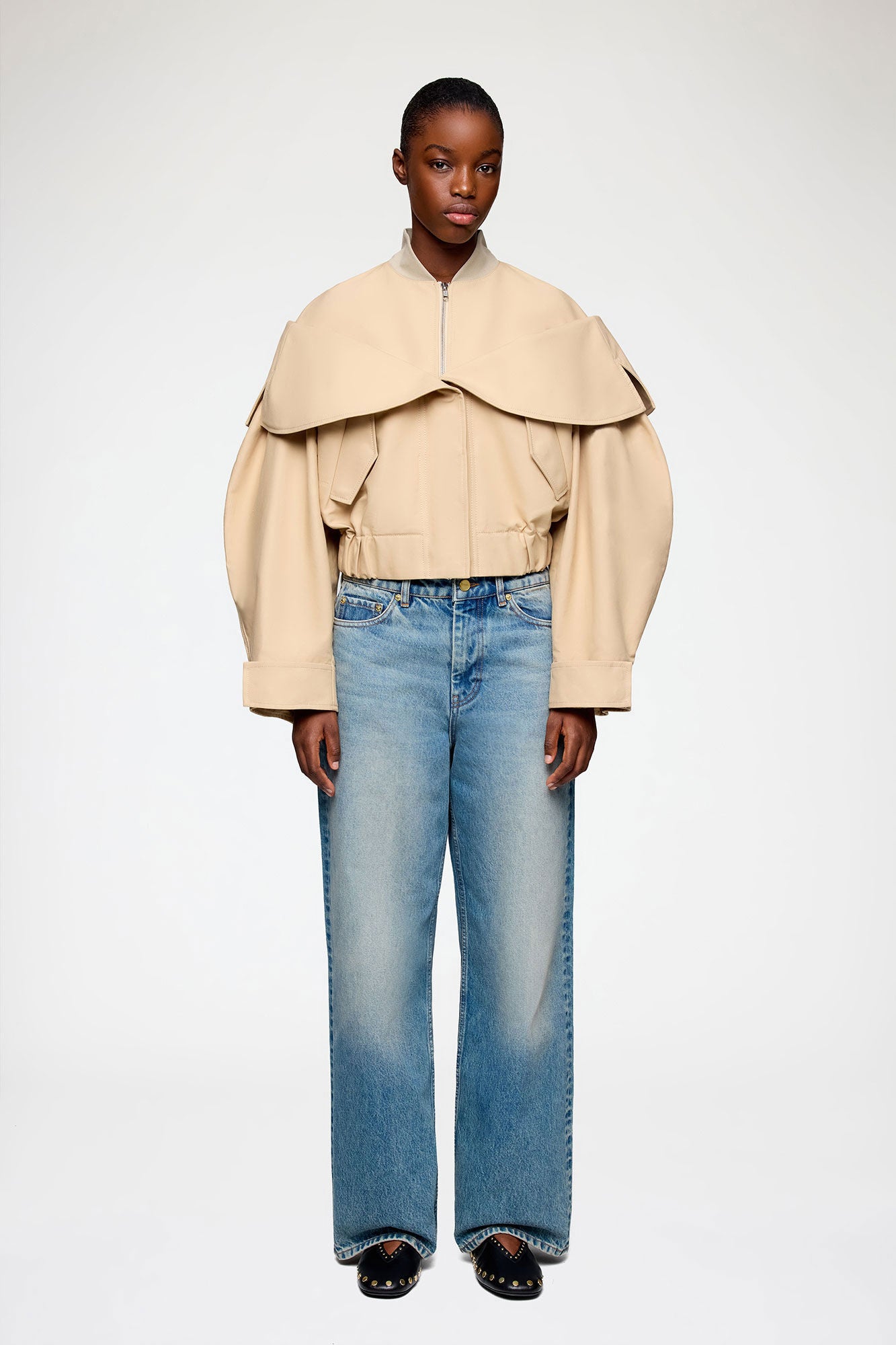Bomber in Beige Cotton - GANNI