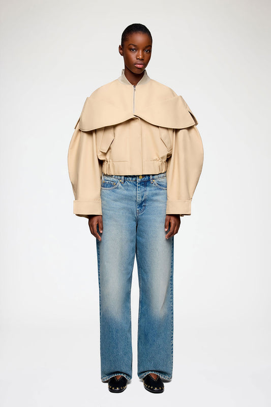 Bomber in Beige Cotton - GANNI