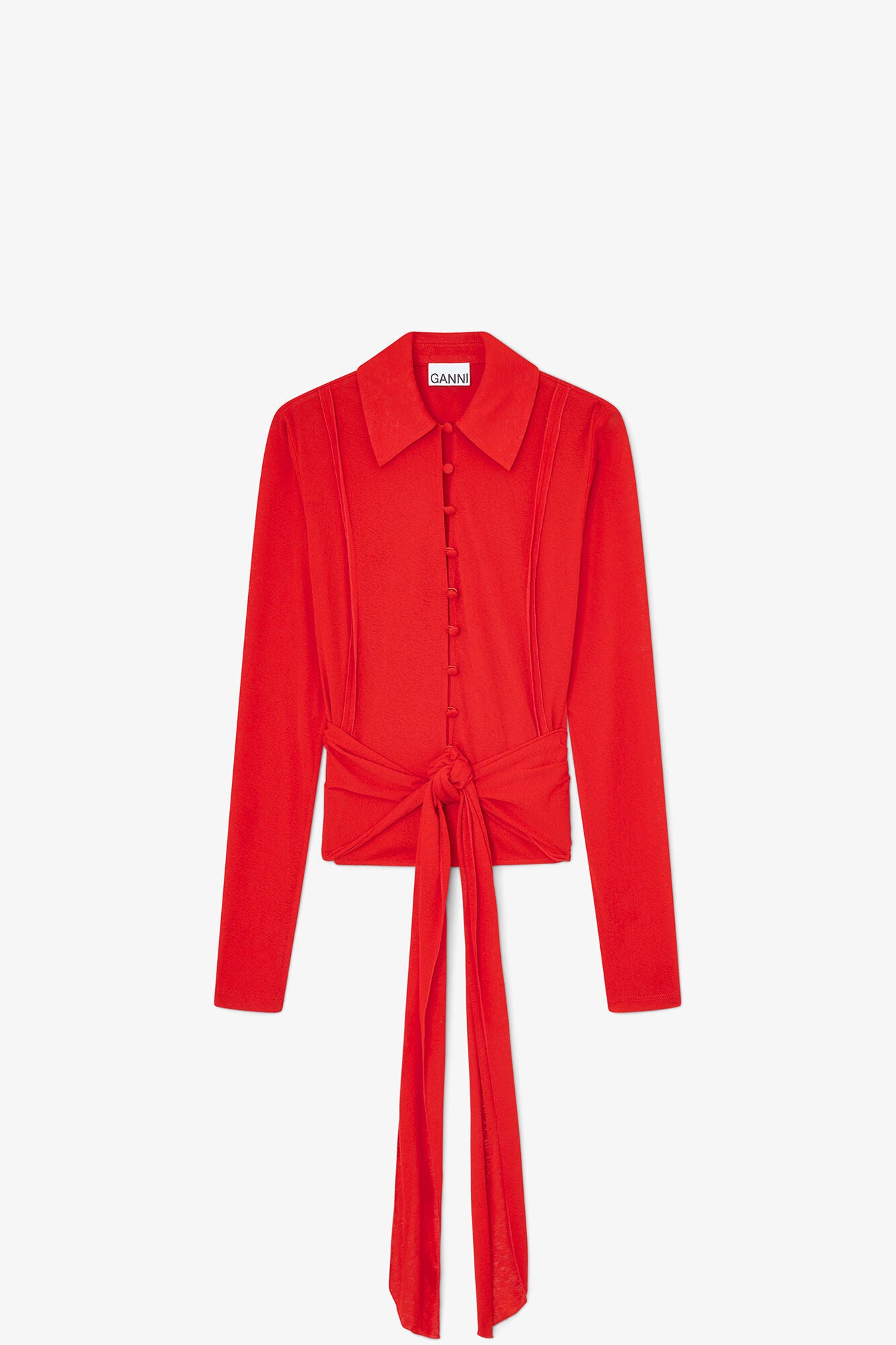 Shirt in Red Marl Mesh - GANNI