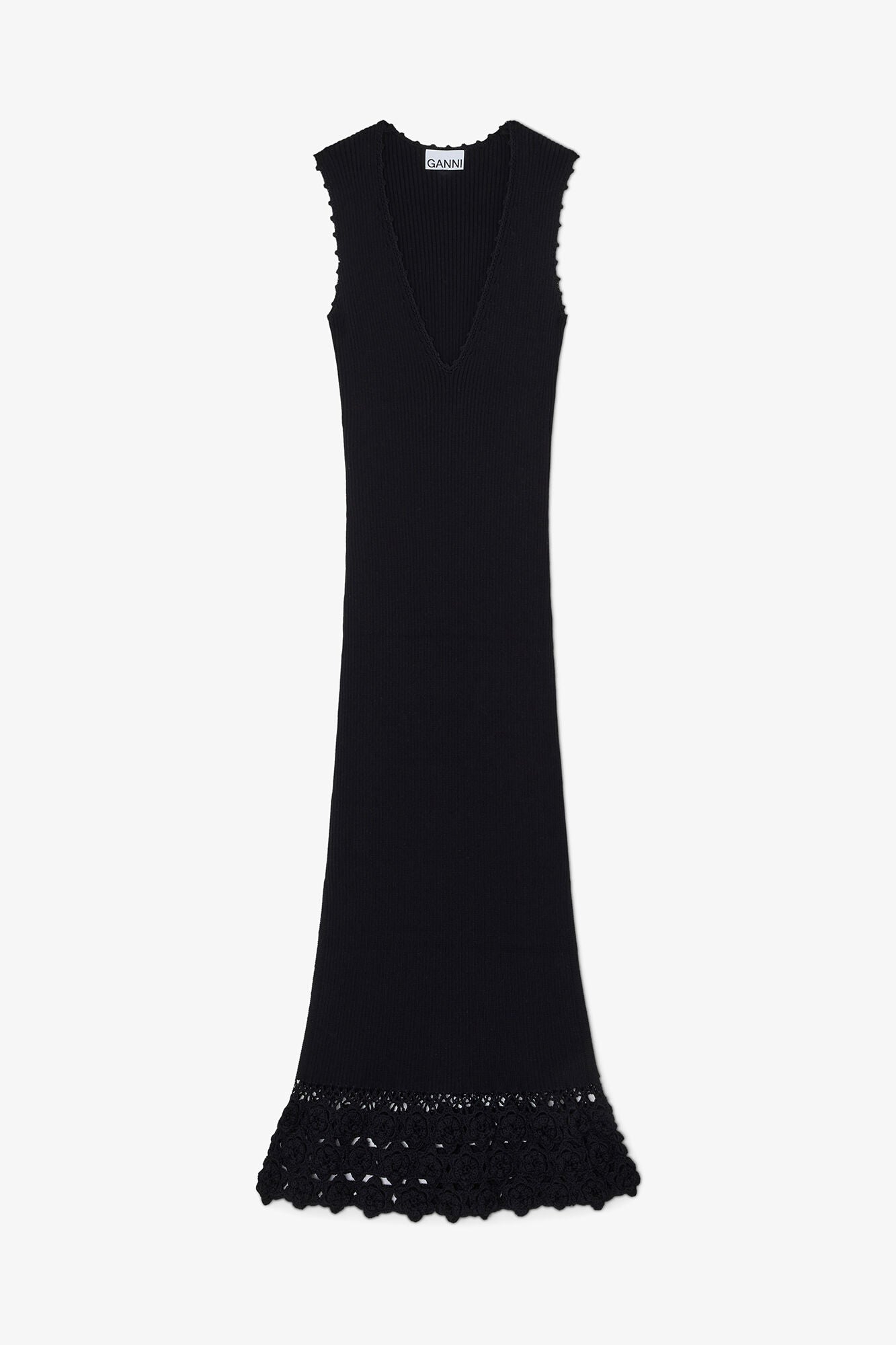 Long Dress in Cotton Crochet - GANNI