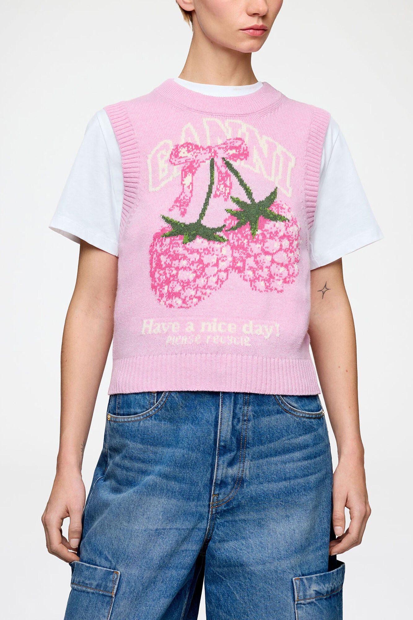 Vest in Graphic Wool - GANNI