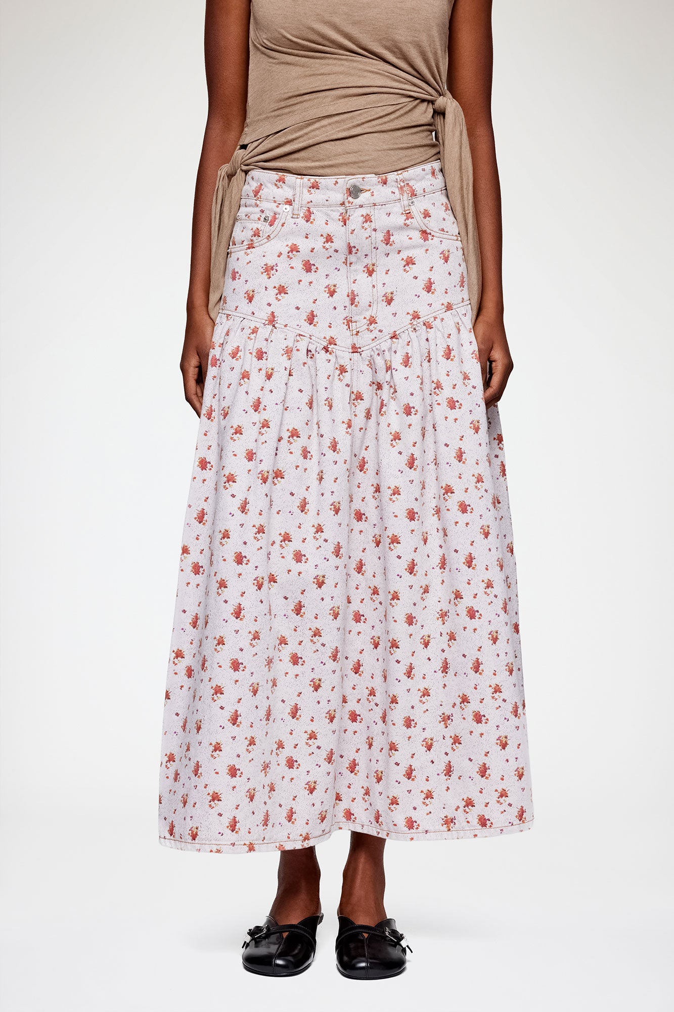 Skirt in Printed Denim - GANNI
