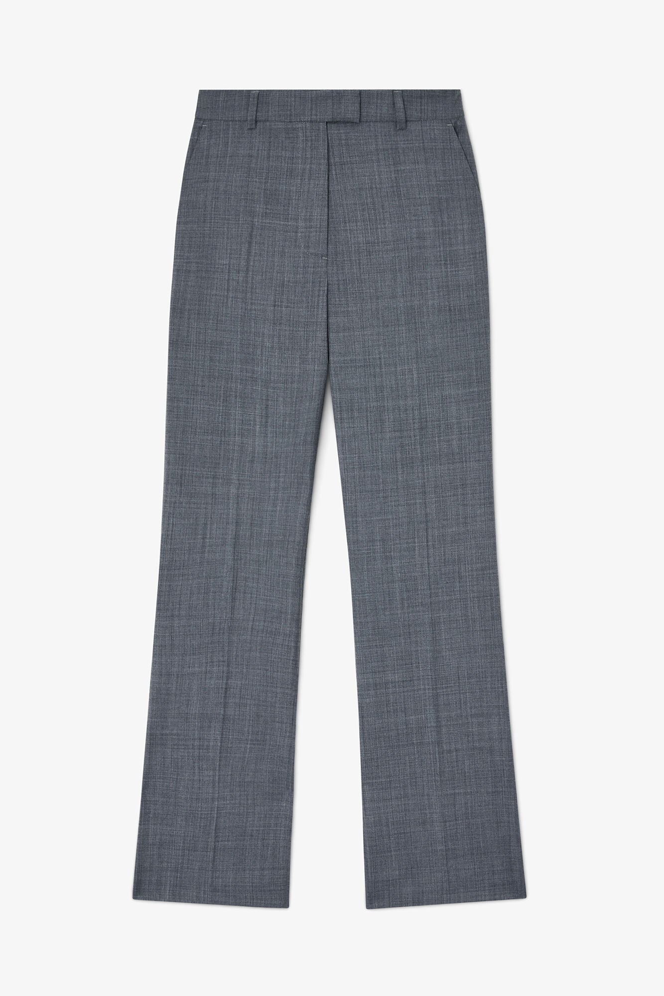 Pants in Grey Wool Melange - GANNI