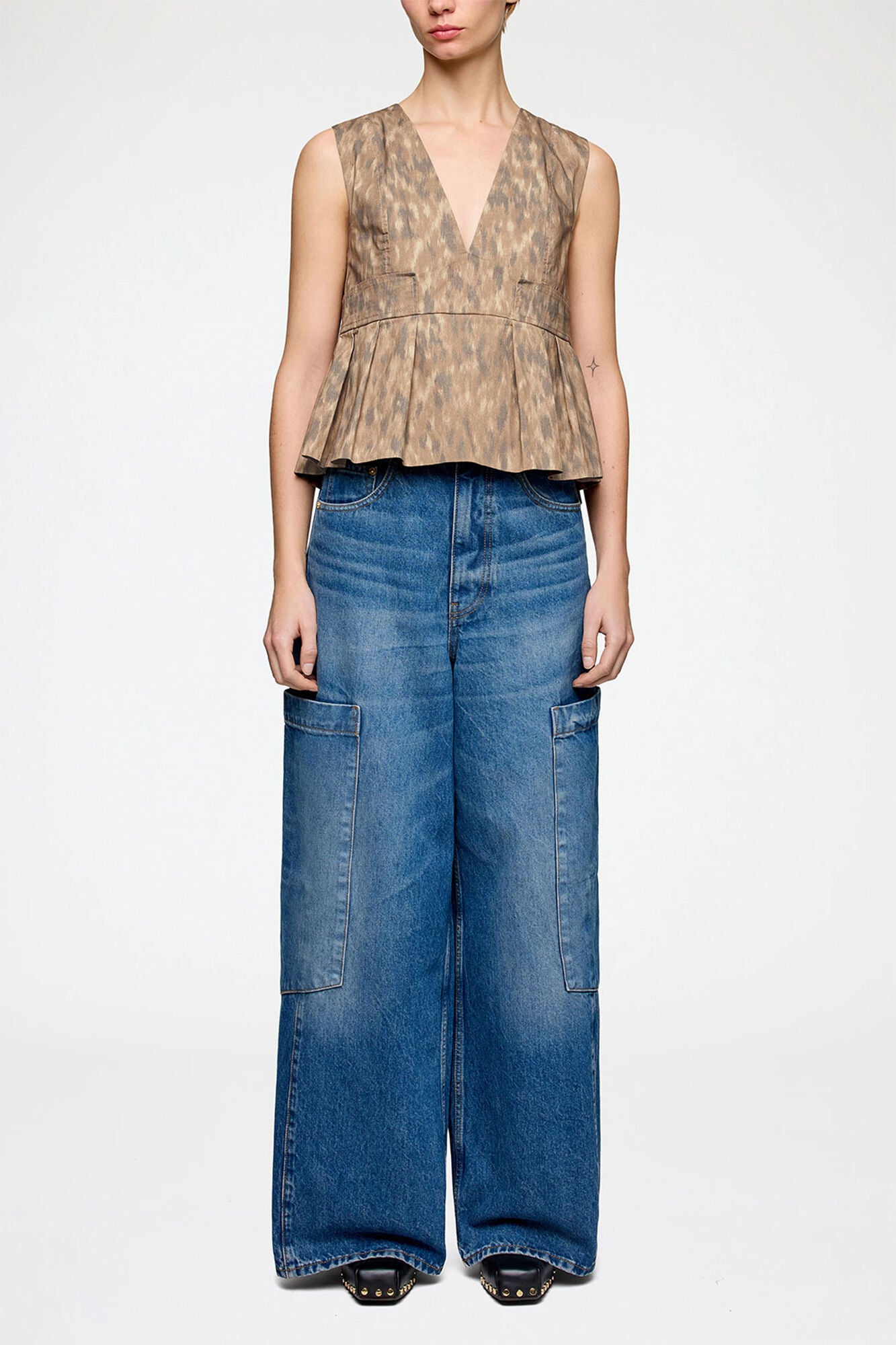 Top in Printed Cotton - GANNI