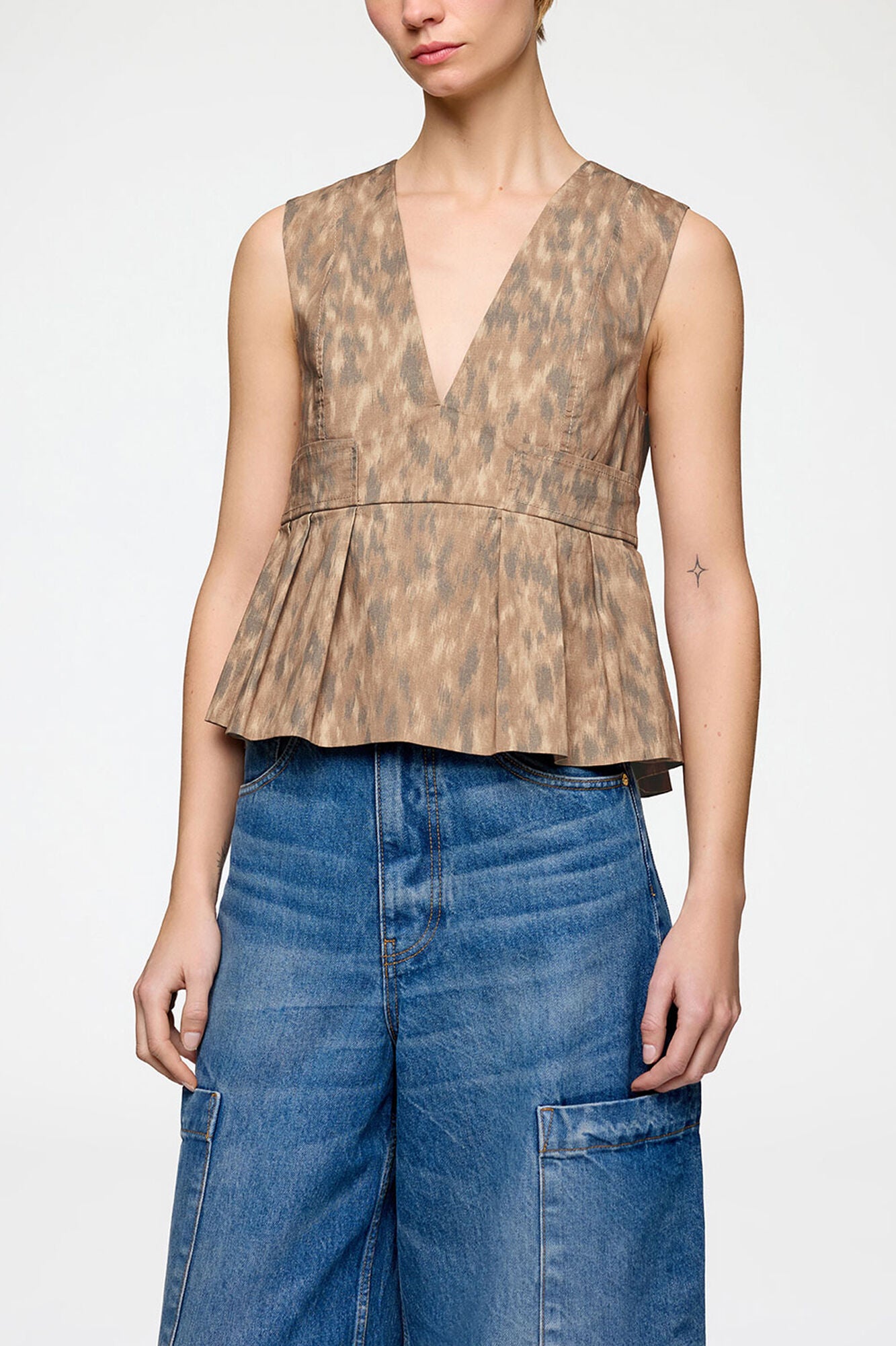 Top in Printed Cotton - GANNI