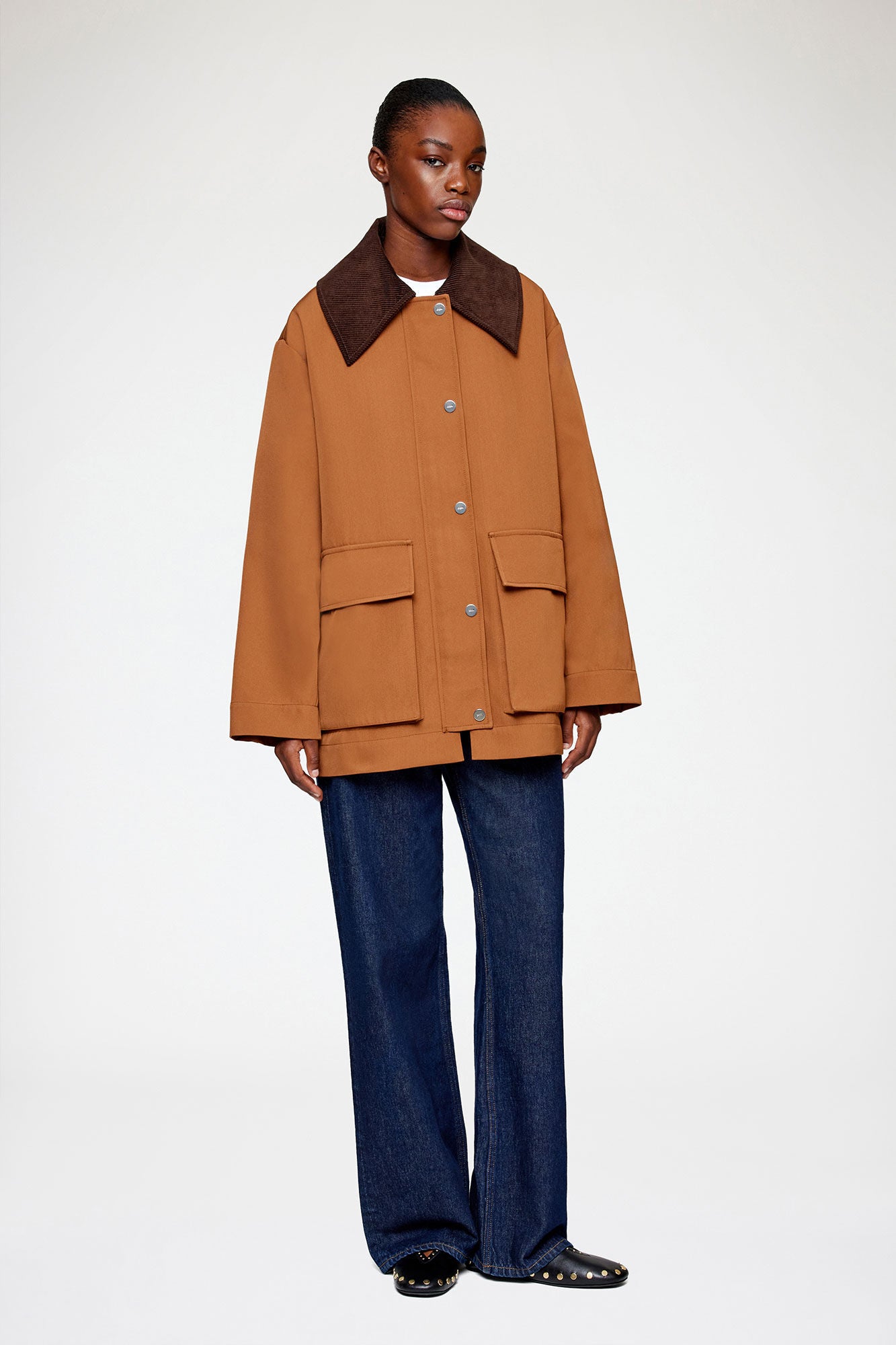 Jacket in Brown Twill - GANNI