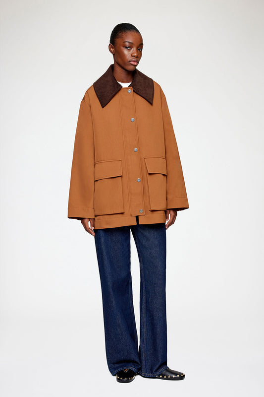 Jacket in Brown Twill - GANNI