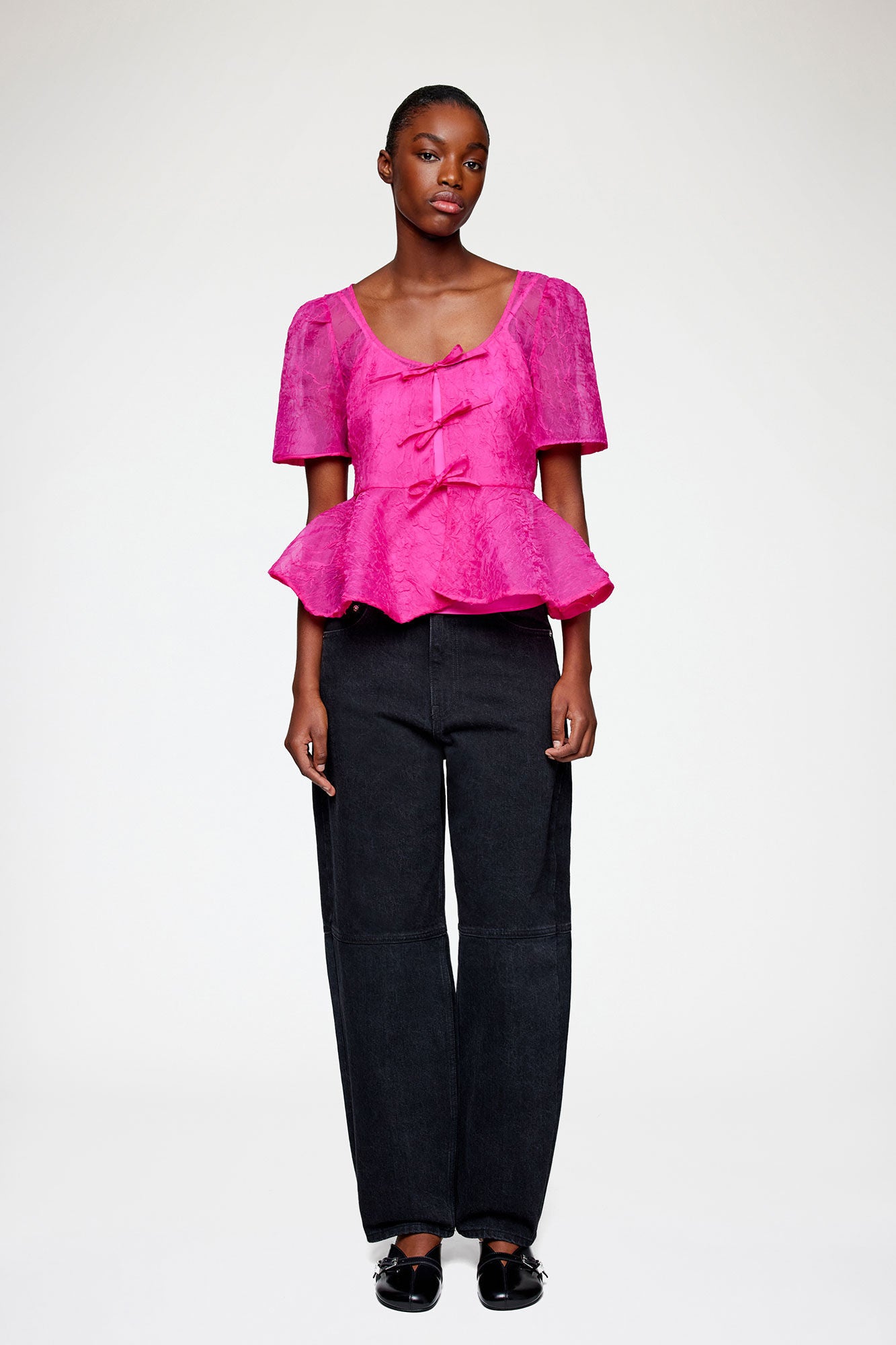 Peplum Blouse in Shibori Organza - GANNI