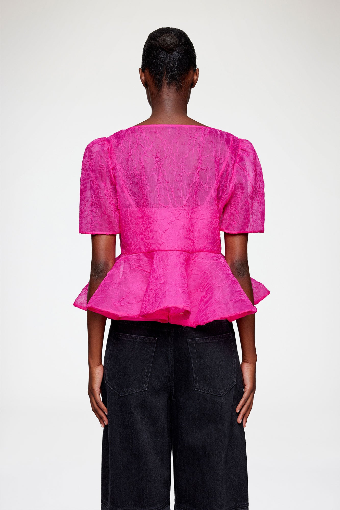 Peplum Blouse in Shibori Organza - GANNI