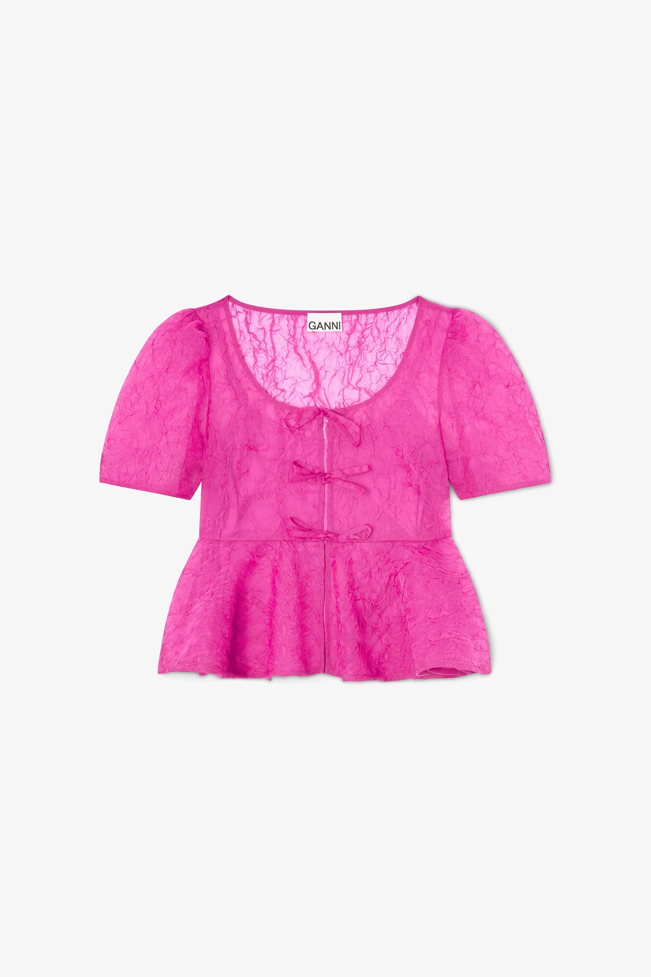 Peplum Blouse in Shibori Organza - GANNI