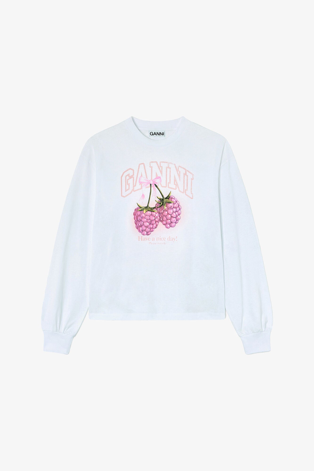 Long-sleeve T-shirt with Raspberries - GANNI