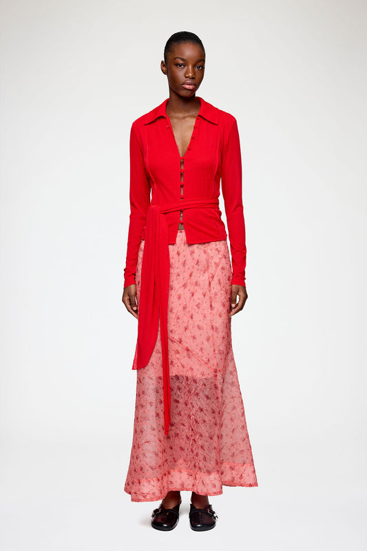 Skirt in Printed Shibori Organza - GANNI