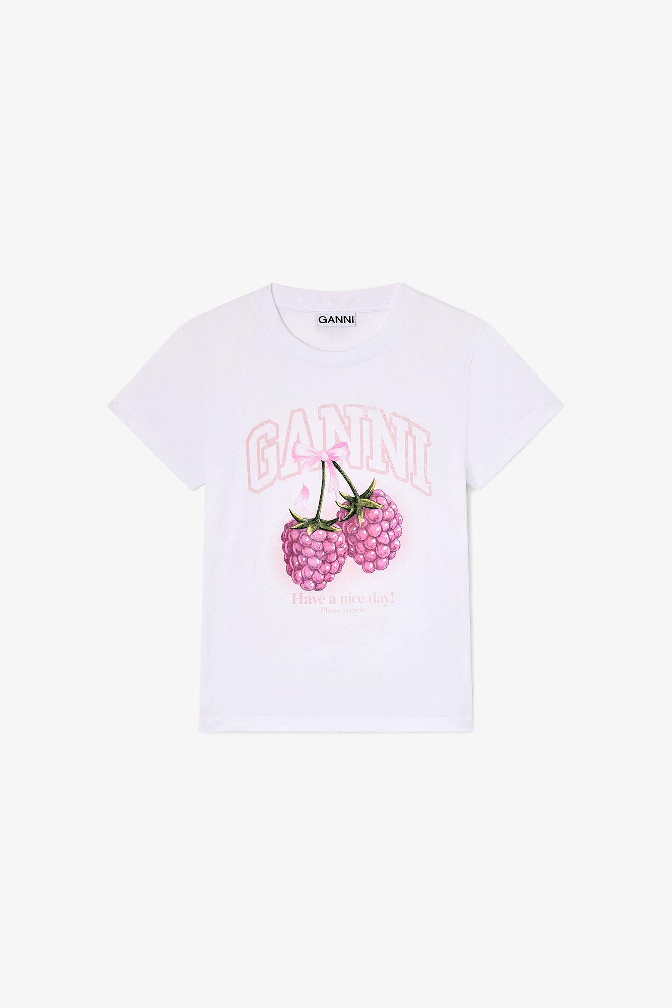 Baby Fit T-shirt with Raspberry - GANNI