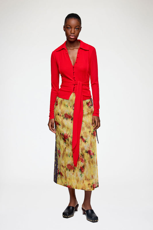 Skirt in Color-Block Patchwork - GANNI