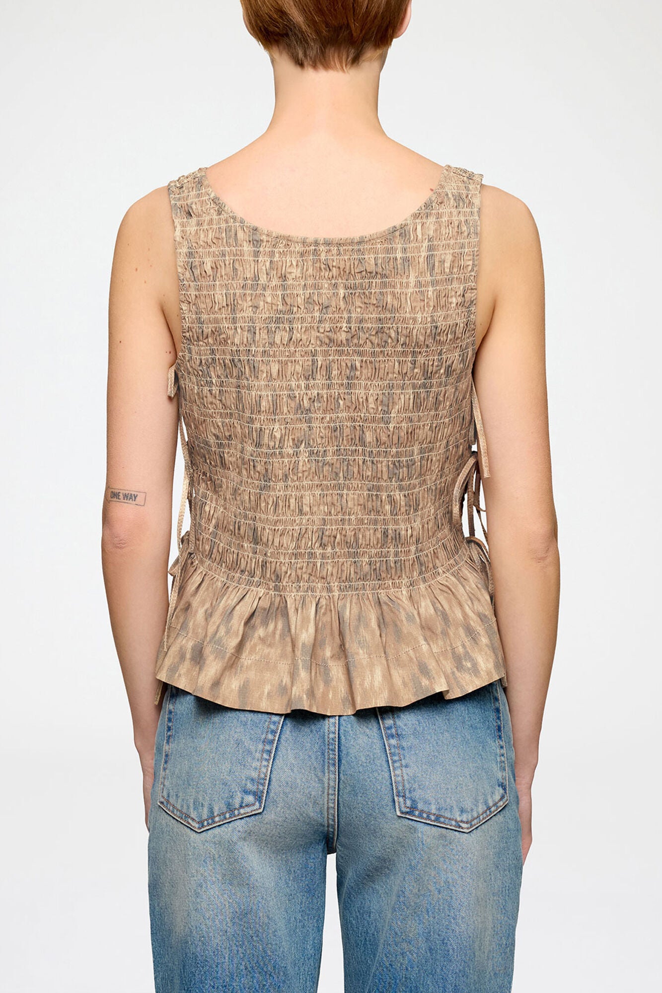 Smock Top in Printed Stretch - GANNI