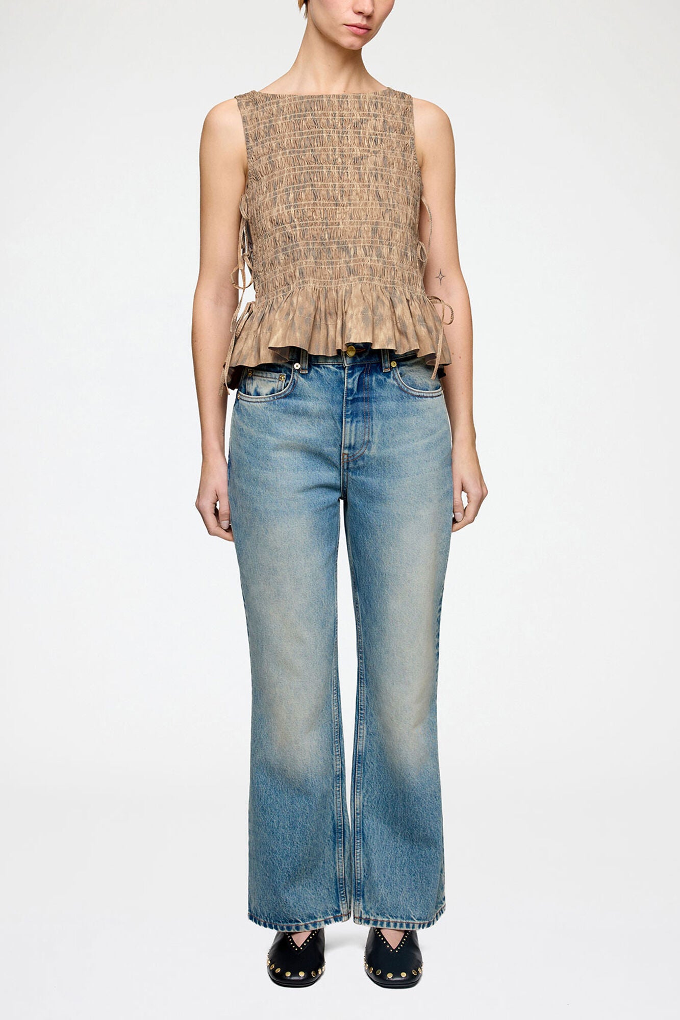 Smock Top in Printed Stretch - GANNI