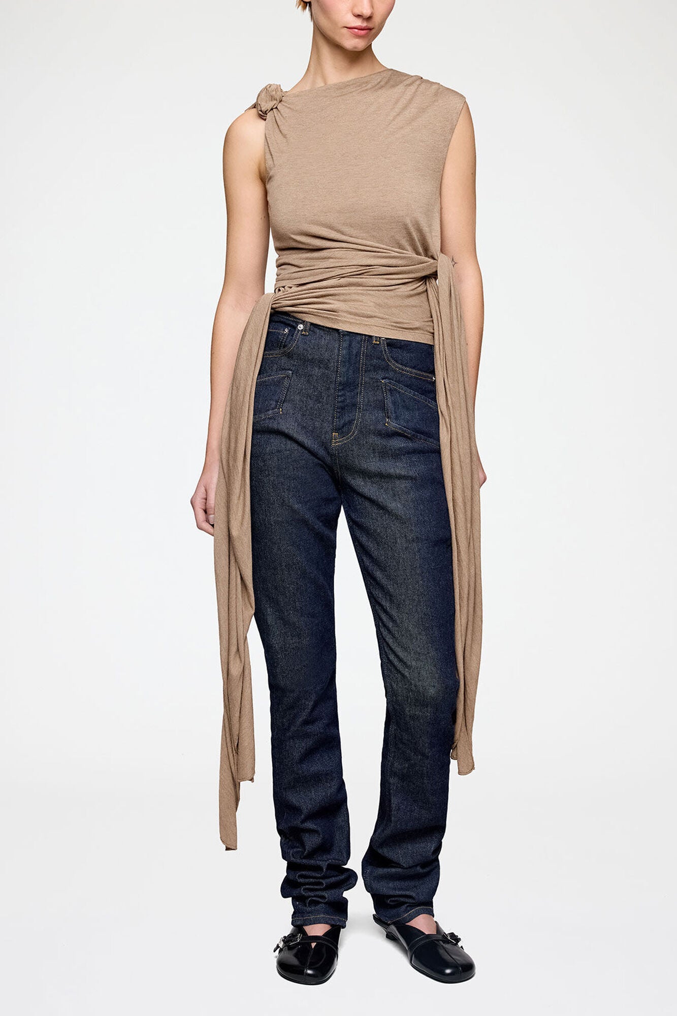 Top in Beige Jersey - GANNI
