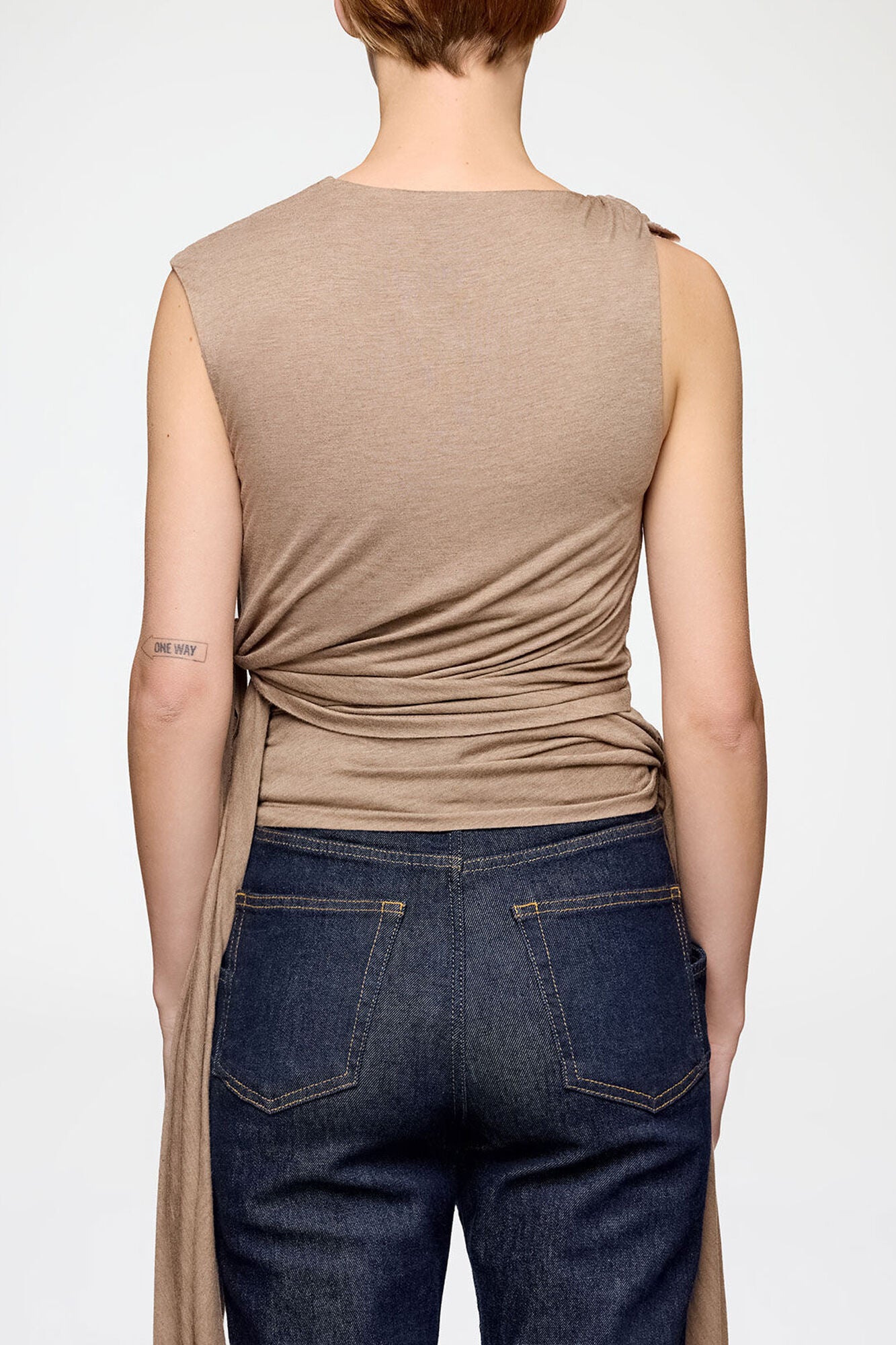 Top in Beige Jersey - GANNI