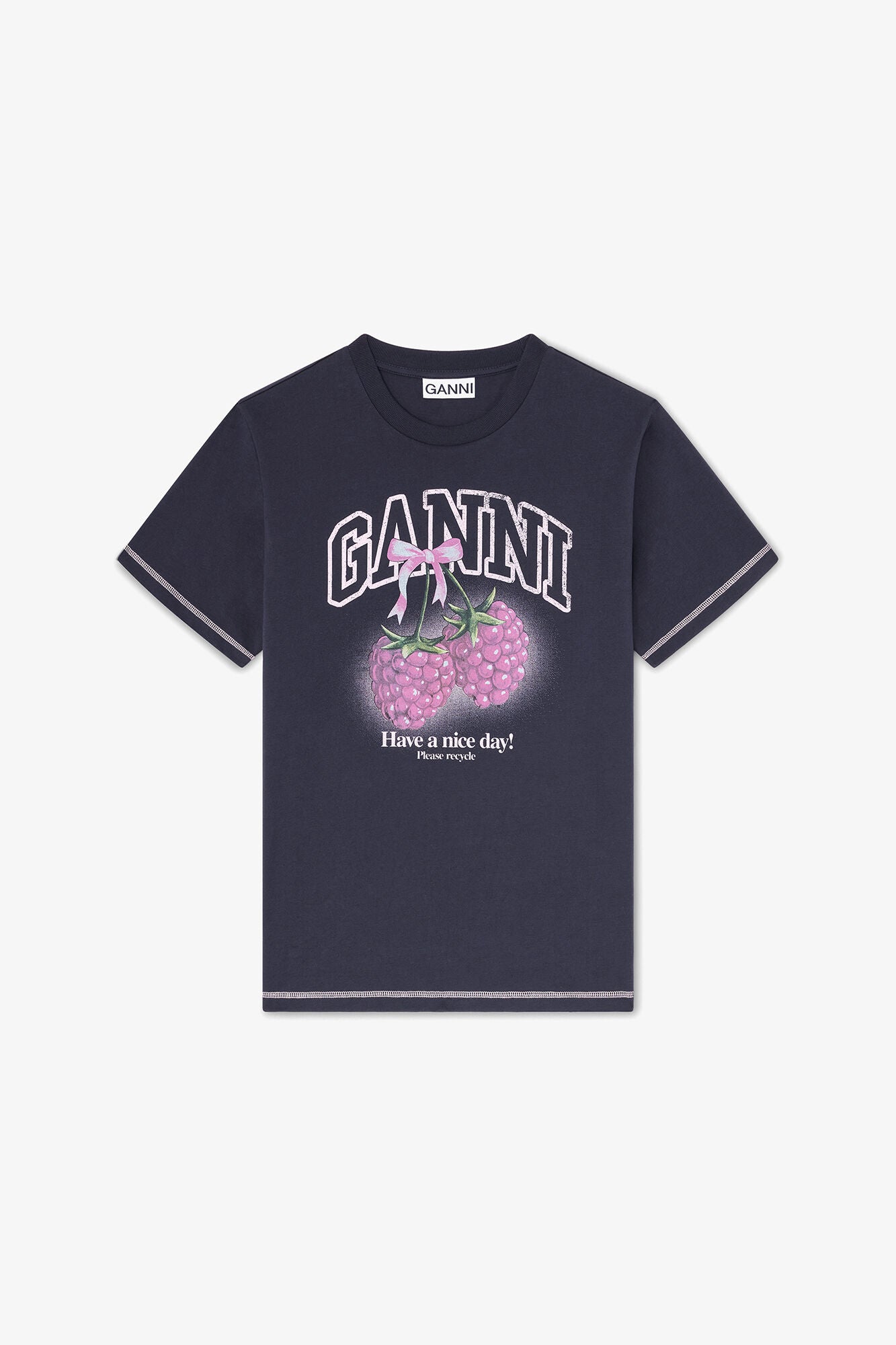 T-shirt with Raspberries - GANNI