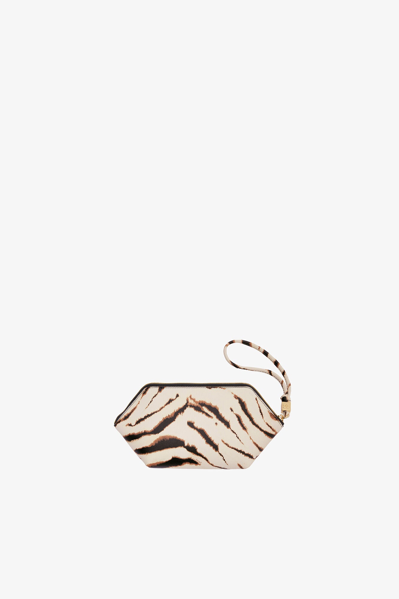 Egret Bou Make-Up Pouch in Zebra - GANNI