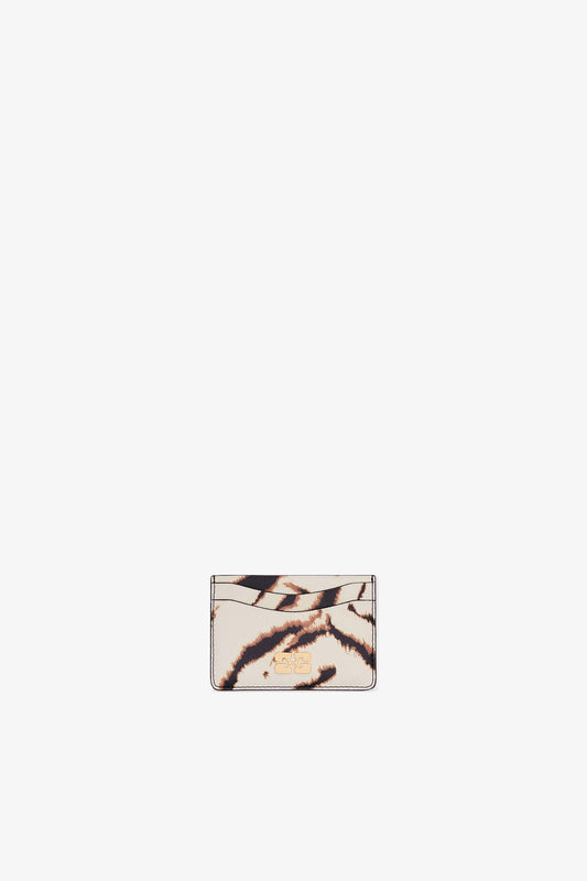 Egret Bou Card Holder in Zebra - GANNI