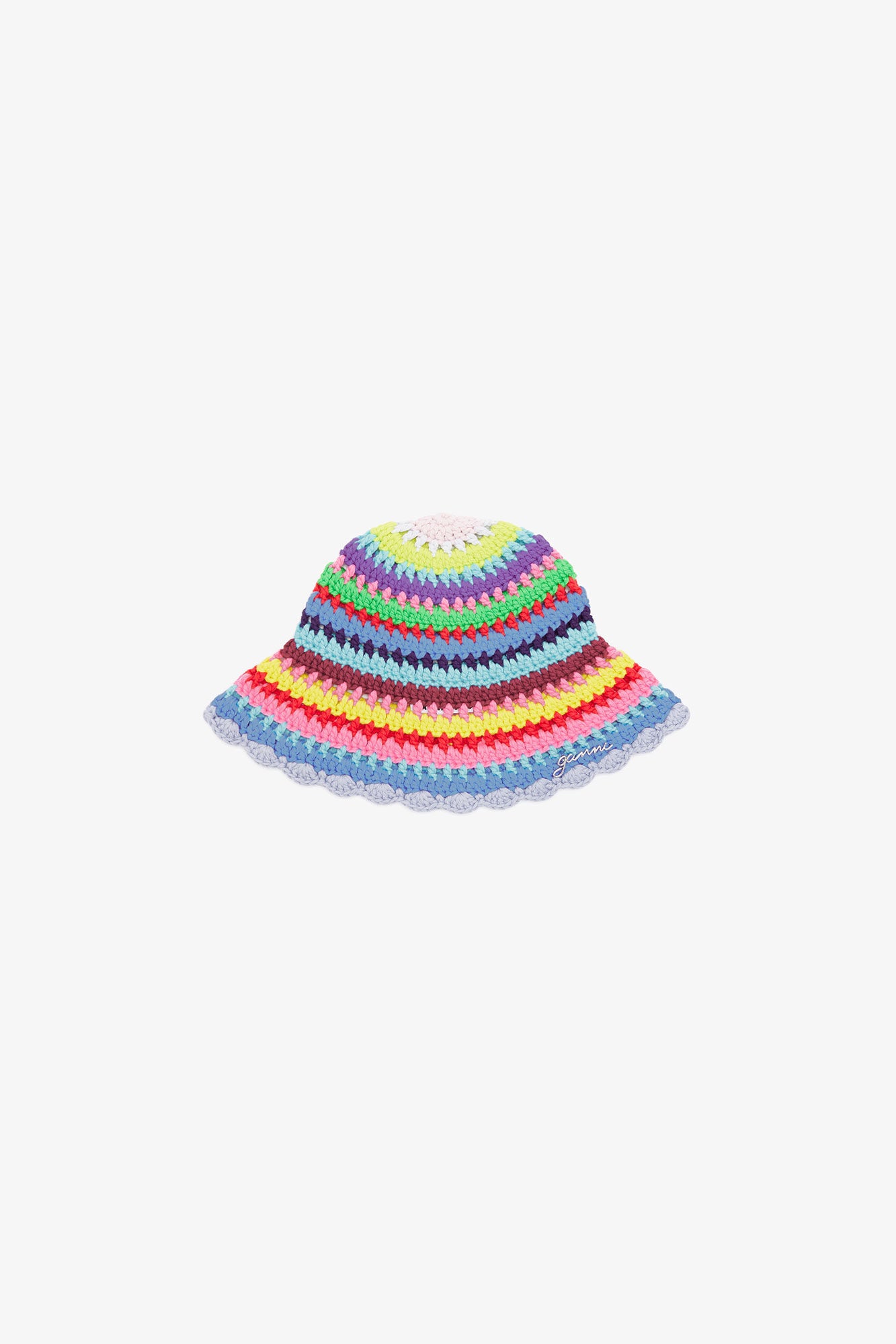 Bucket Hat in Striped Crochet - GANNI