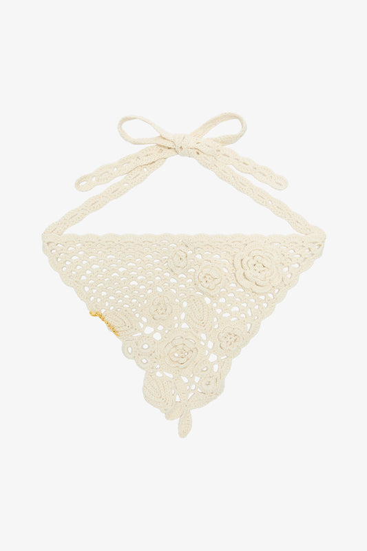 Head Scarf in Cotton Crochet - GANNI