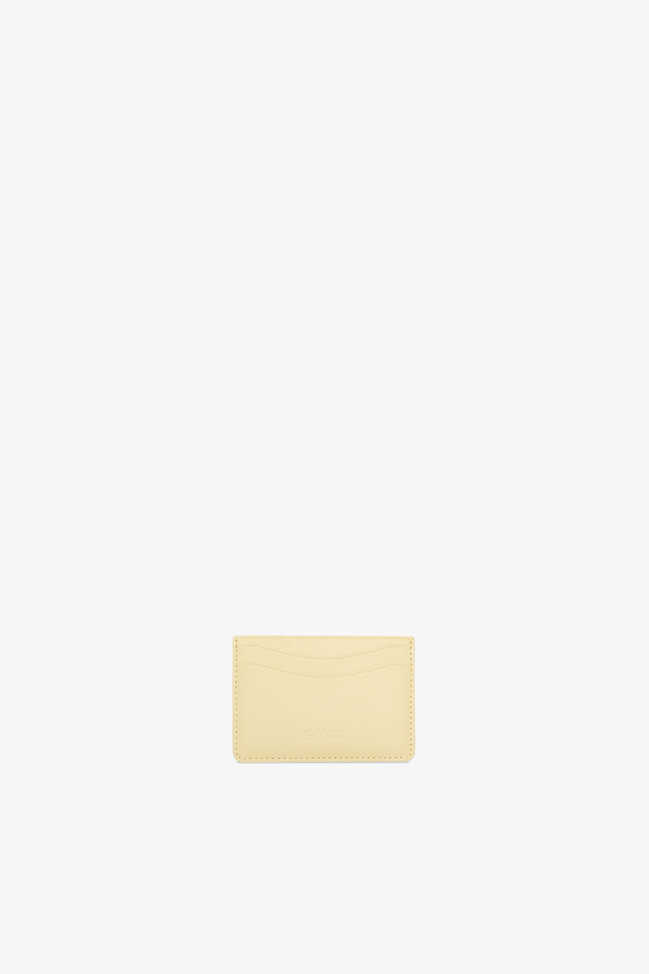 Yellow Cream Bou Card Holder in Yellow - GANNI