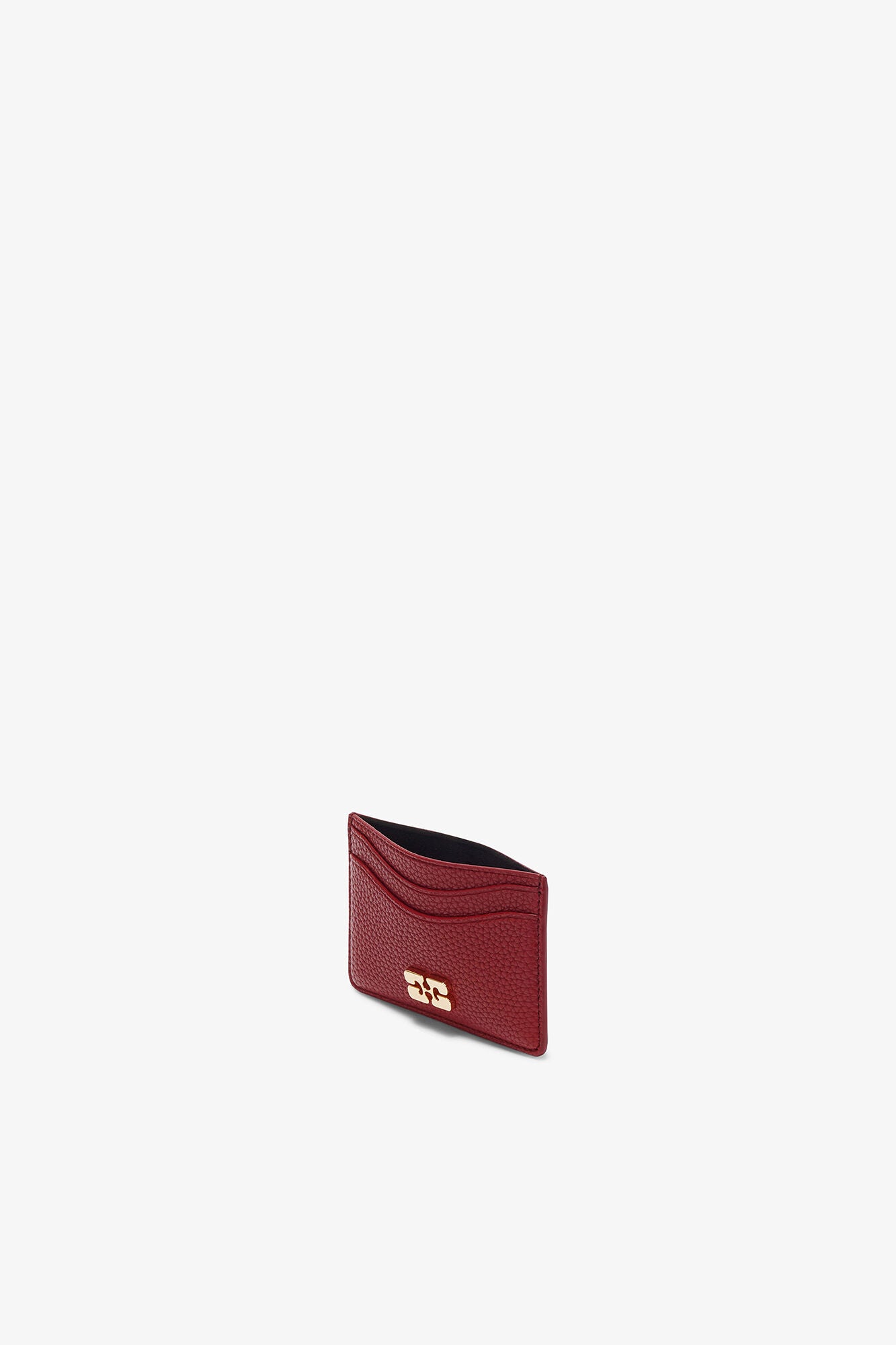 Red Dahlia Bou Card Holder in Grained Red - GANNI