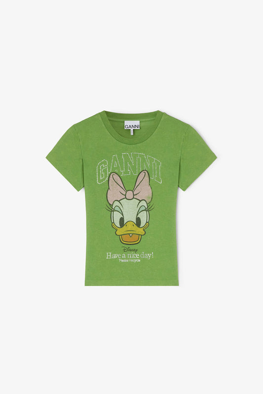 Daisy Duck Green Baby Fit T-shirt - GANNI