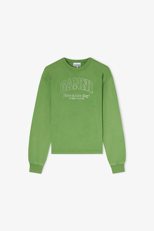 Daisy Duck Green Long-sleeve T-shirt - GANNI