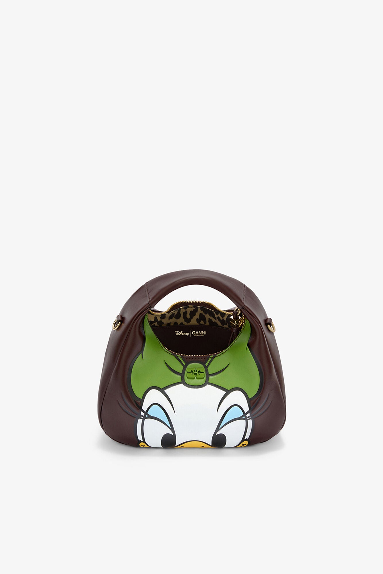 Seal Brown Daisy Duck Mini Hobo Bag in Brown - GANNI