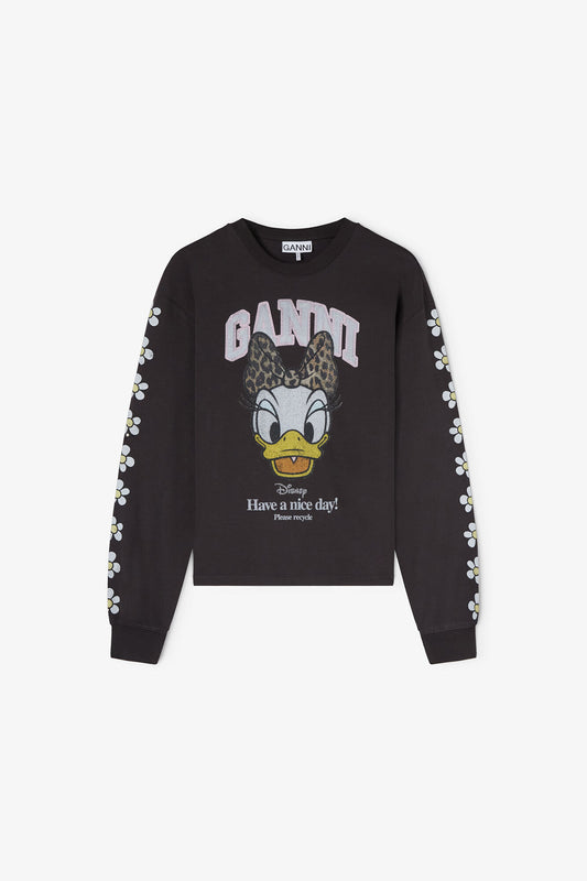 Daisy Duck Black Long-sleeve T-shirt - GANNI