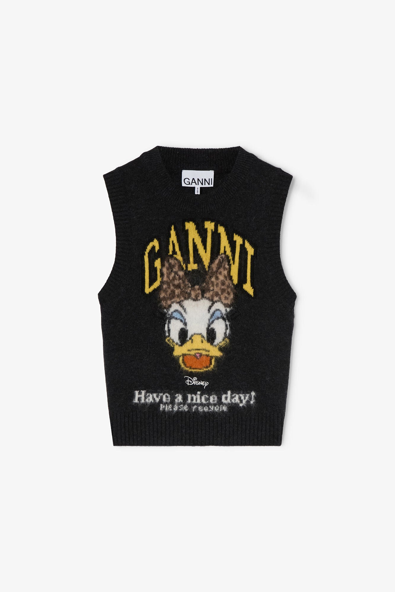 Daisy Duck Graphic Wool Vest - GANNI