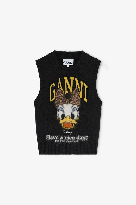 Daisy Duck Graphic Wool Vest - GANNI