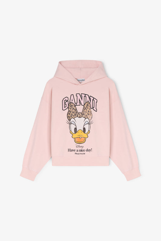 Daisy Duck Pink Cropped Hoodie - GANNI