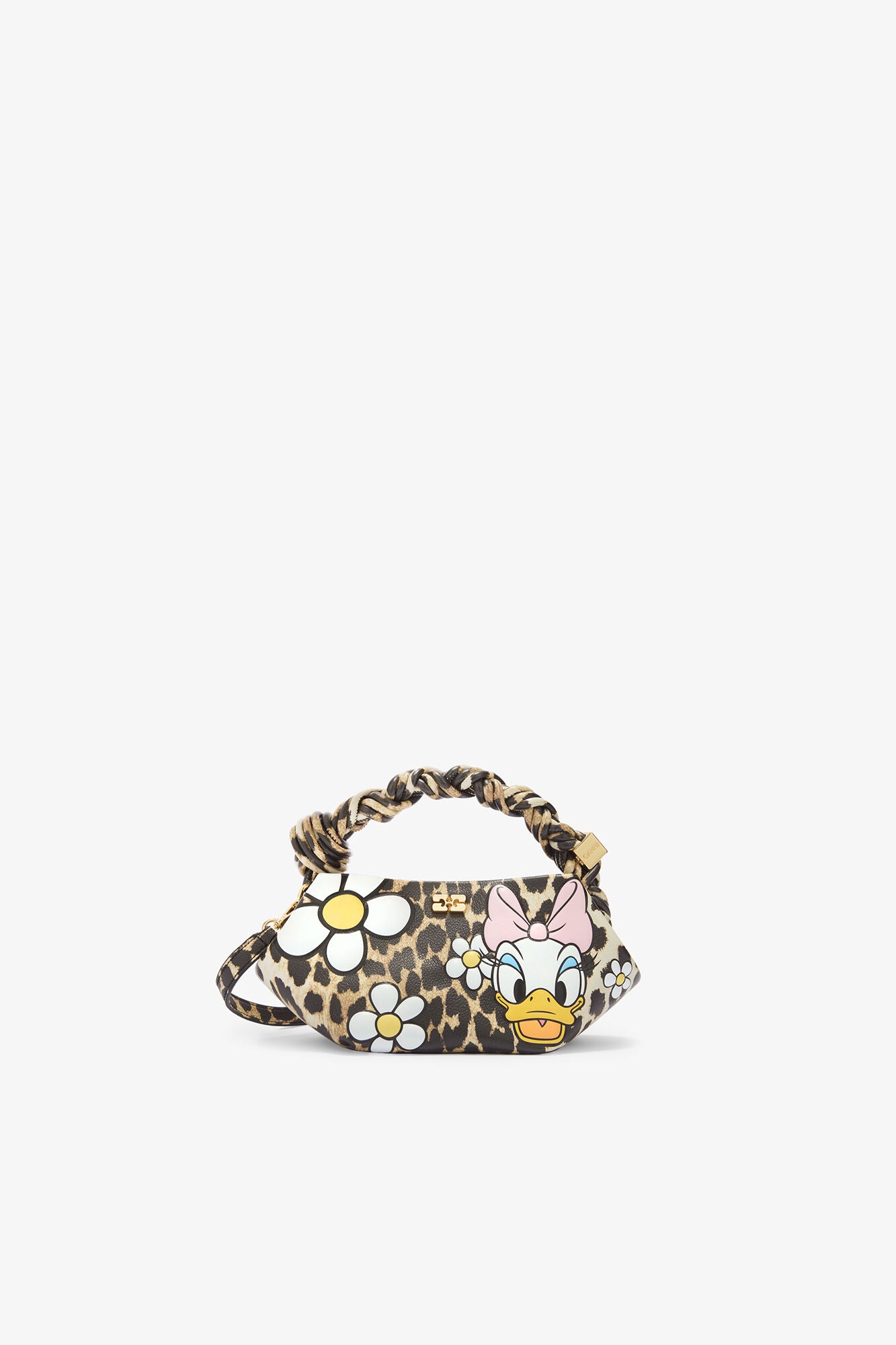 Almond Milk Daisy Duck Leopard Mini Bou Bag - GANNI