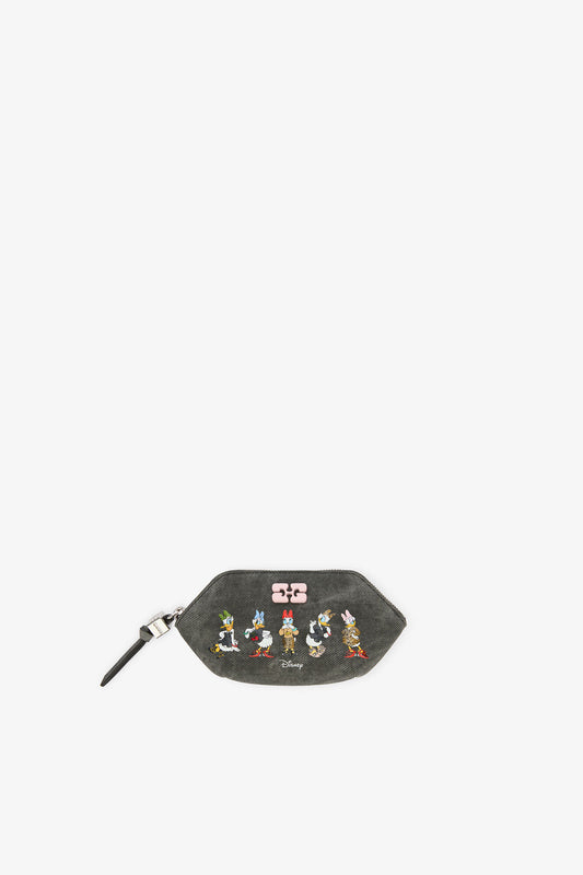 Black Oyster Daisy Duck Bleached Bou Coin Purse - GANNI