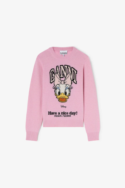 GANNI x Disney Daisy Duck Graphic Wool Sweater - GANNI