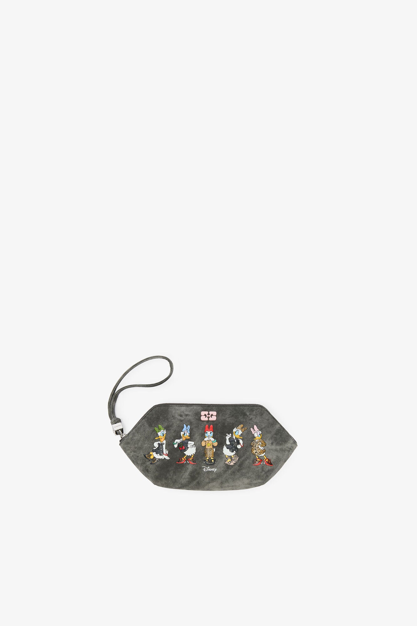 Black Oyster Daisy Duck Bleached Make-Up Pouch - GANNI