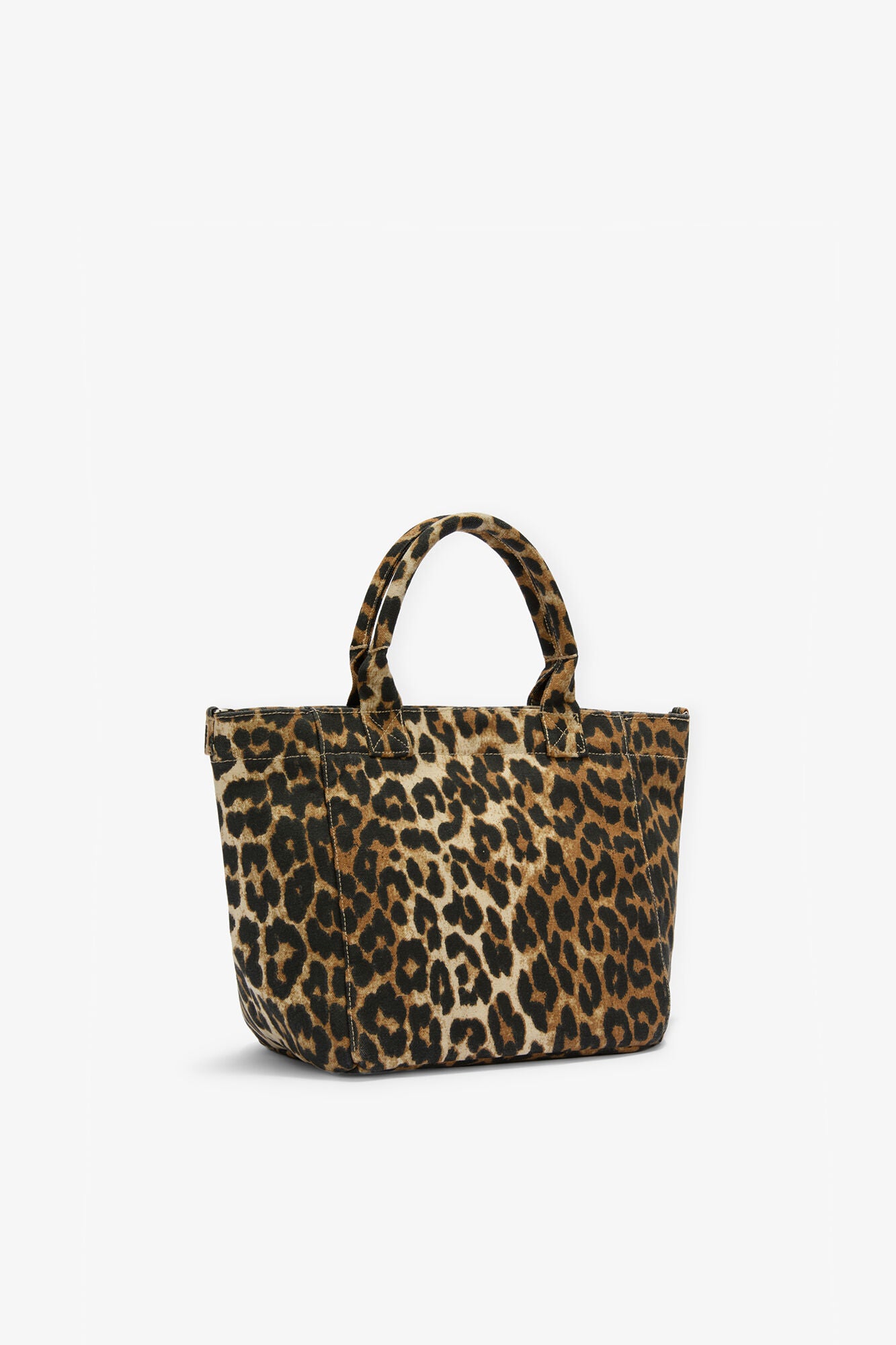 Almond Milk Daisy Duck Leopard Small Tote - GANNI